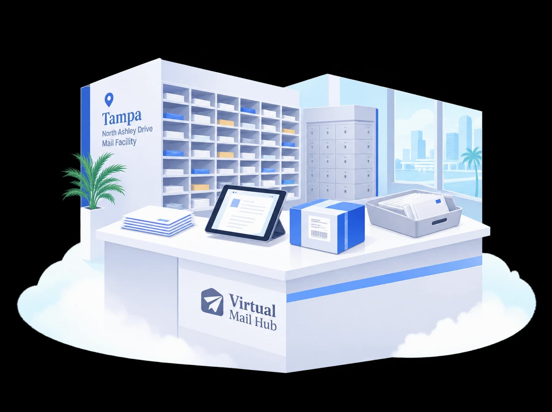 Virtual Mail Hub staffed mail room near Tampa International Airport