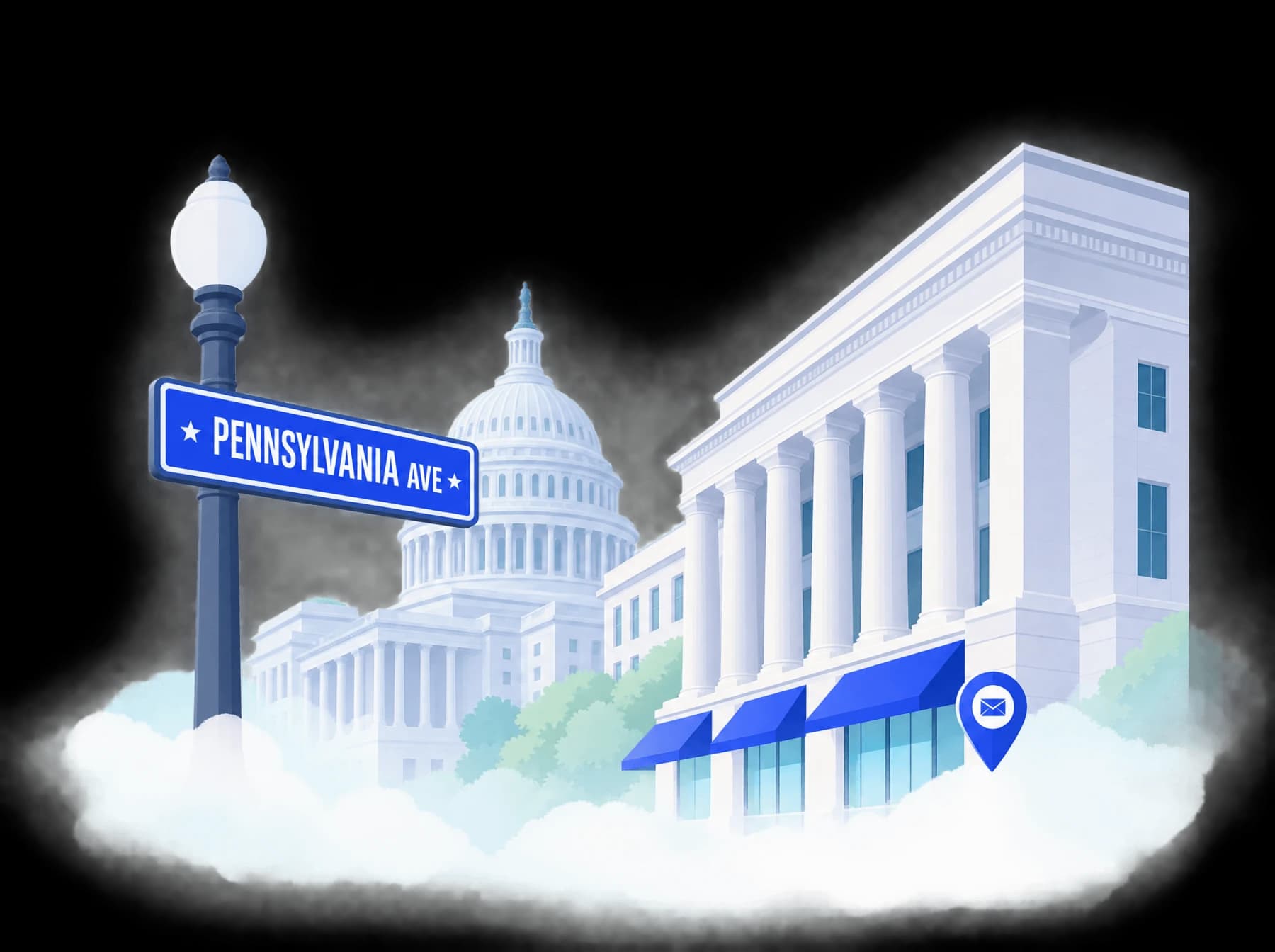 Illustrated skyline of Washington, DC