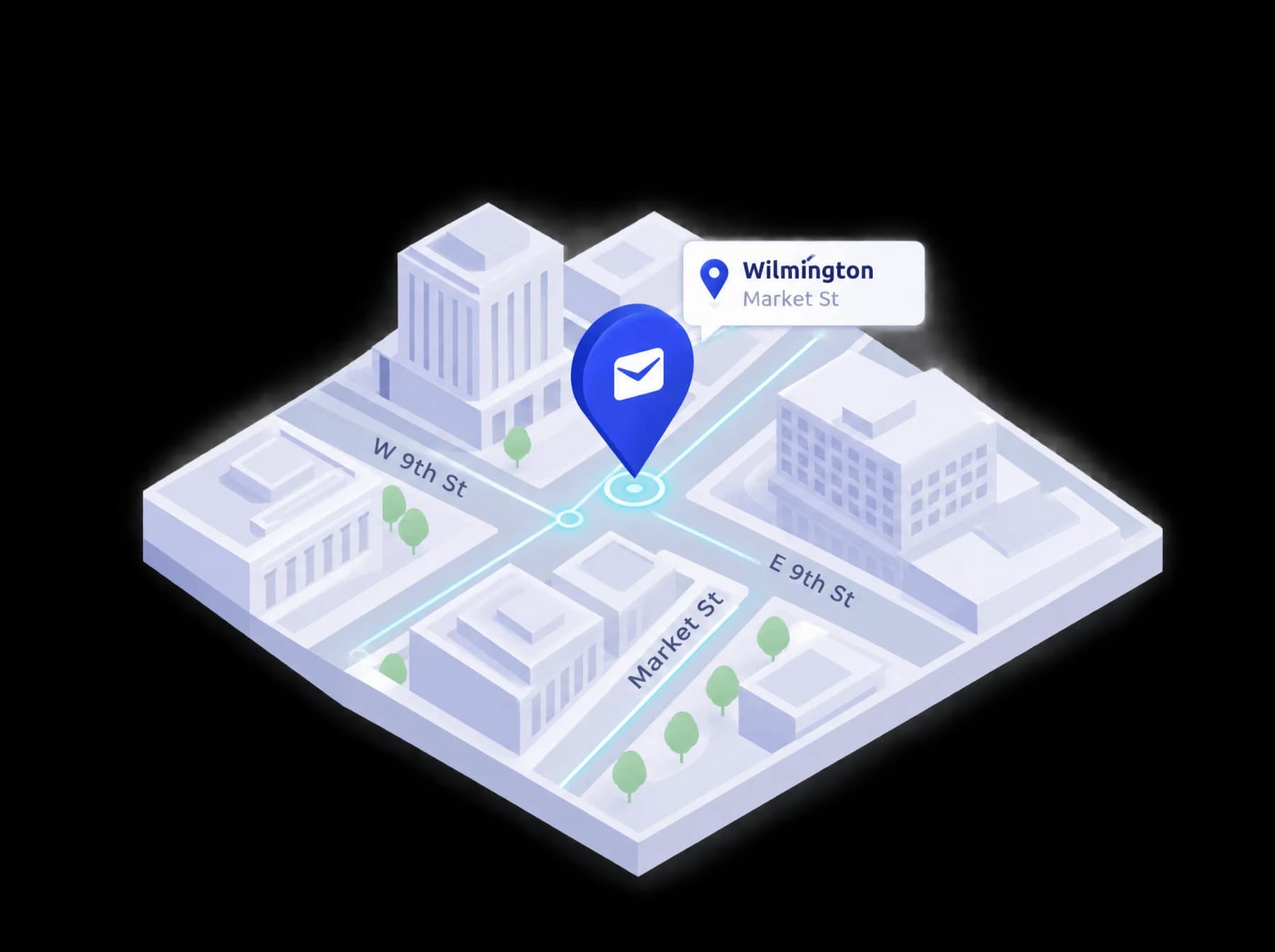Illustrated district map of Wilmington, DE